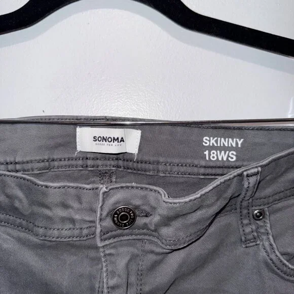 Sonoma Gray Skinny Jeans 18WS Womens Plus Size Casual Stretch Denim - Picture 3 of 4